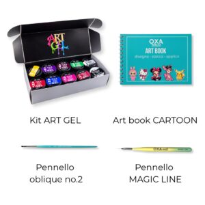 Kit Art Book Cartoon con colori e pennelli