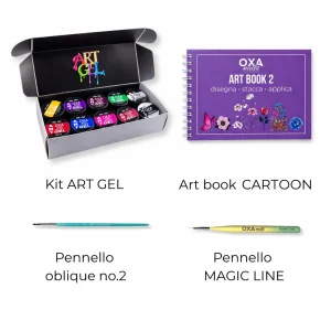 Kit Art Book 2 fiori e farfalle con colori e pennelli